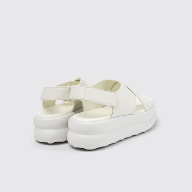 Back view of Pelotas Flota Up White Leather Sandals for Women.