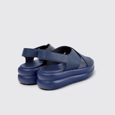 Back view of Pelotas Flota Up Blue Leather Sandals for Women.