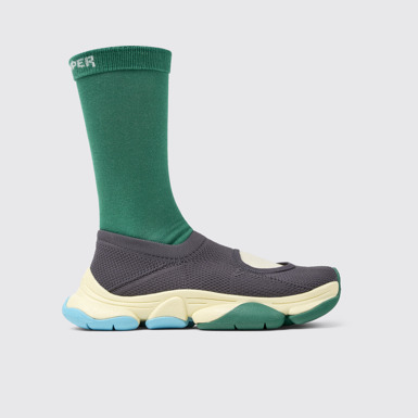 Side view of Camper x ISSEY MIYAKE - Karst Finch Gray Recycled PET Engineered Materials Sneakers for Women.