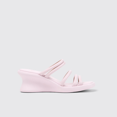 Louise Sandal 女裝粉紅色皮革涼鞋。