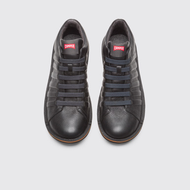 Overhead view of Beetle Black Ankle Boots for Men