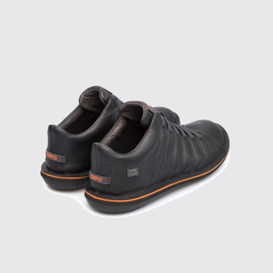 Back view of Beetle Black Ankle Boots for Men