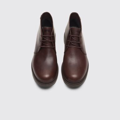 Overhead view of Hardwood Brown Ankle Boots for Men