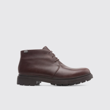 Side view of Hardwood Brown Ankle Boots for Men
