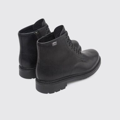 Back view of Hardwood Black Ankle Boots for Men