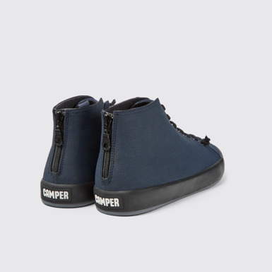 Back view of Andratx Navy blue textile sneakers for men