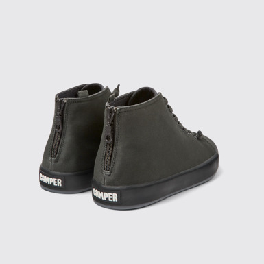 Back view of Andratx Gray Textile Sneaker Boots for Men.