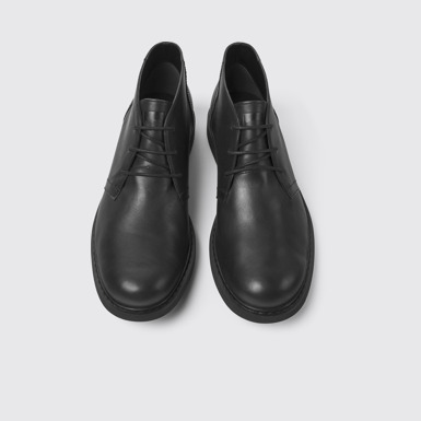 Overhead view of Neuman Men's black ankle boot