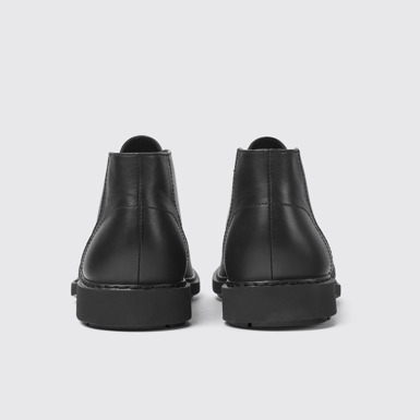 Back view of Neuman Men's black ankle boot