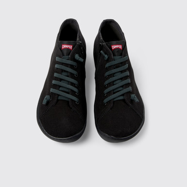Overhead view of Peu Black textile shoes for men