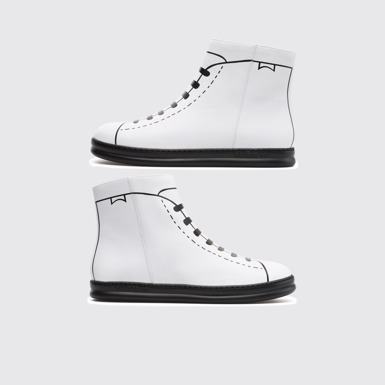 Side view of Twins White Sneakers for Men