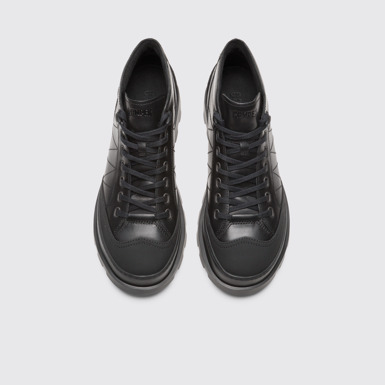 Overhead view of Brutus Black Ankle Boots for Men