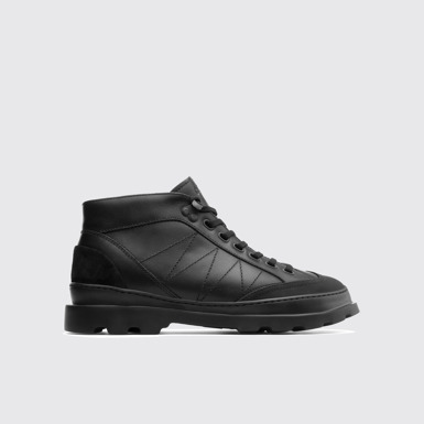 Side view of Brutus Black Ankle Boots for Men