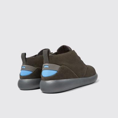 Back view of Capsule Gray nubuck sneakers for men