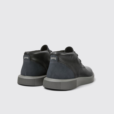 Back view of Bill Multicolor Leather and Nubuck Ankle Boots for Men.