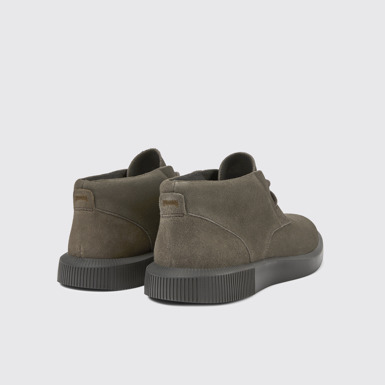 Back view of Bill Brown Gray Formal Shoes for Men