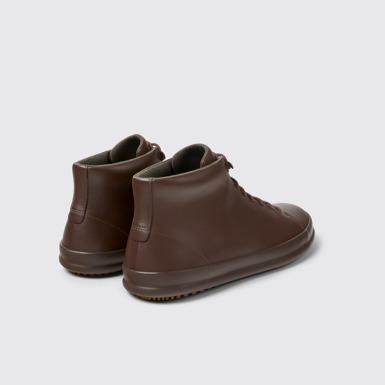 Back view of Chasis Sport Brown Leather Ankle Boots for Men.