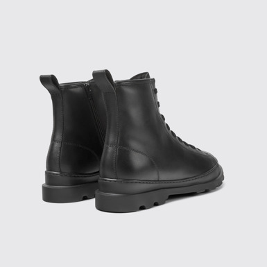 Back view of Brutus Black Leather Men's Mid Boots.