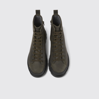 Overhead view of Brutus Green medium lace boot for men