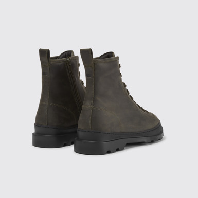 Back view of Brutus Green medium lace boot for men