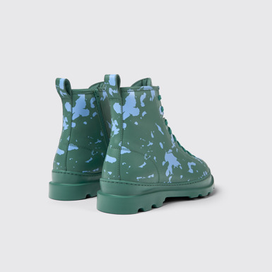 Back view of Brutus Green and blue leather ankle boots for men