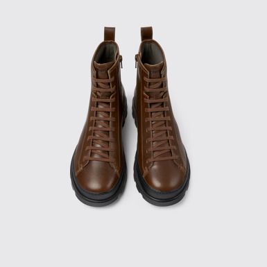 Brutus Botas medias cafés con agujetas para hombre