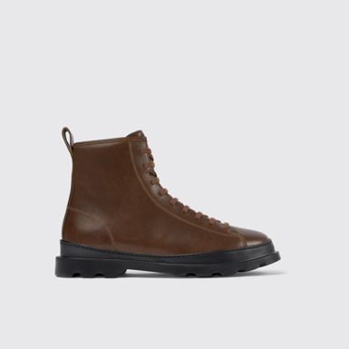 Brutus Botas medias cafés con agujetas para hombre