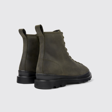 Back view of Brutus Green medium lace boot for men