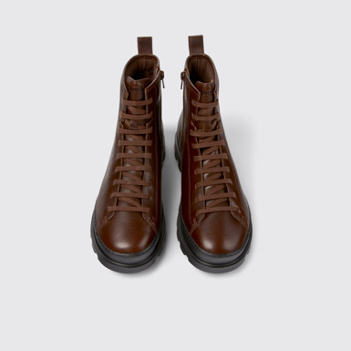 Brutus Botas medias burdeos con agujetas para hombre