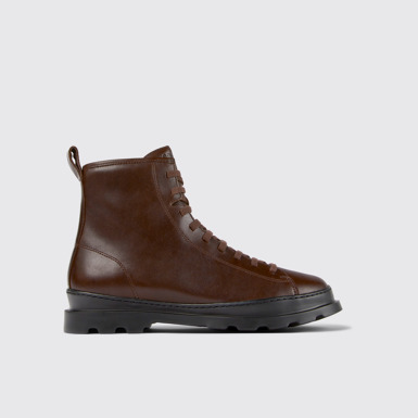 Brutus Botas medias burdeos con agujetas para hombre