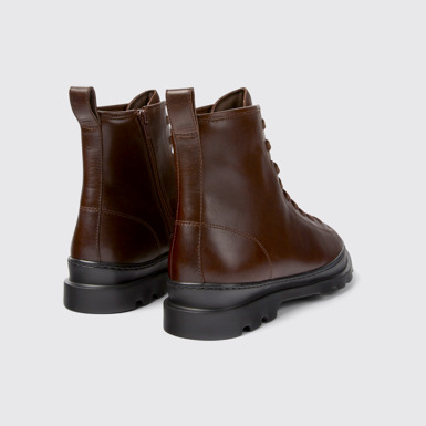 Back view of Brutus Burgundy medium lace boot for men