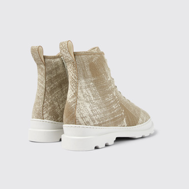 Back view of Brutus White-beige brushed nubuck boot for men