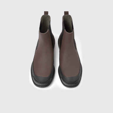 Pix Botas Chelsea cafés y negras de piel para hombre