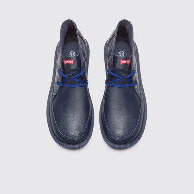 Overhead view of Beetle Blue Ankle Boots for Men