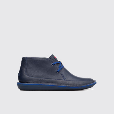 Side view of Beetle Blue Ankle Boots for Men
