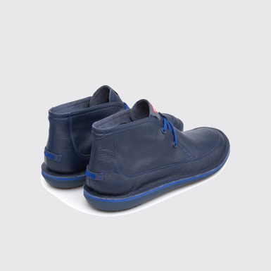 Back view of Beetle Blue Ankle Boots for Men