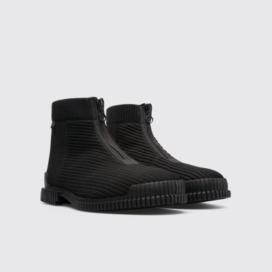 Front view of Pix Black Ankle Boots for Men