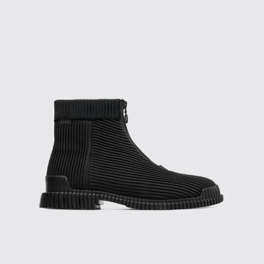 Side view of Pix Black Ankle Boots for Men
