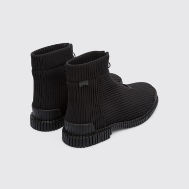 Back view of Pix Black Ankle Boots for Men