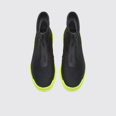 Overhead view of Pix Black Ankle Boots for Men