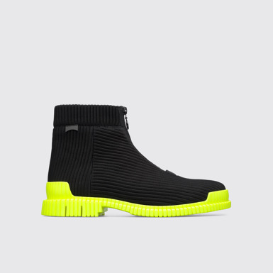 Side view of Pix Black Ankle Boots for Men