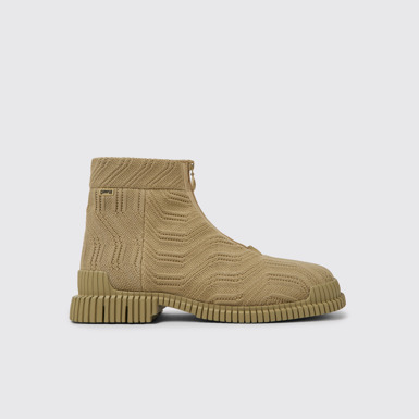 Side view of Pix Beige ankle boots for men