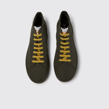 Overhead view of Peu Touring Green textile ankle boots for men