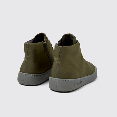 Back view of Peu Touring Green Textile Sneaker Boots for Men.