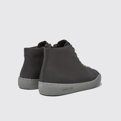 Back view of Peu Touring Black Textile Sneaker Boots for Men.