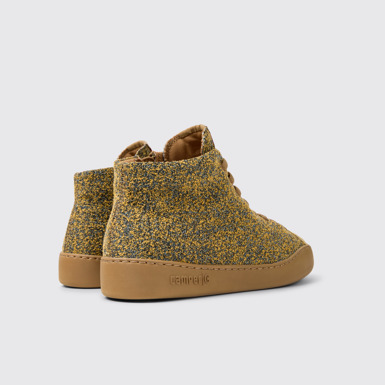 Back view of Peu Touring Brown-black textile ankle boots for men