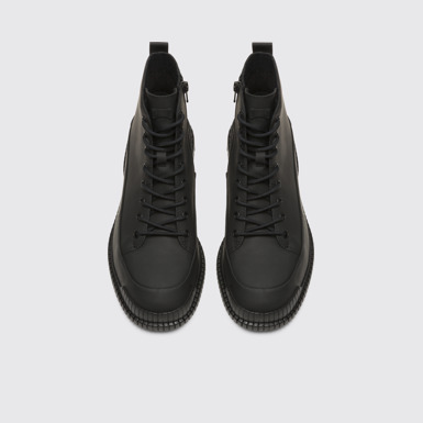 Overhead view of Pix Black Ankle Boots for Men