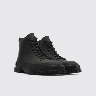 Front view of Pix Black Ankle Boots for Men