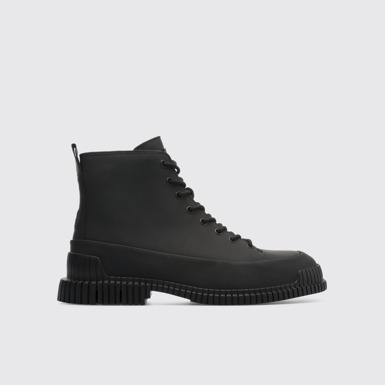 Side view of Pix Black Ankle Boots for Men