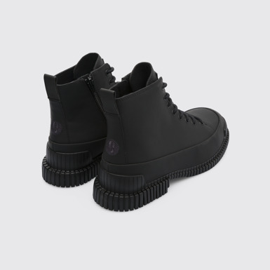 Back view of Pix Black Ankle Boots for Men